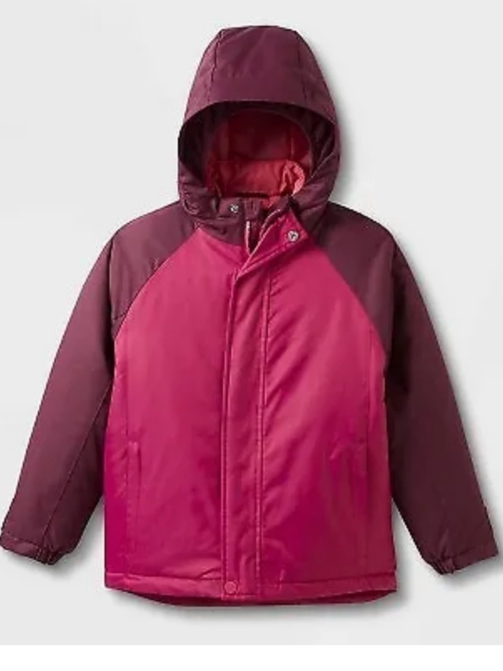 Kids' Two-Tone Water/wind resistant Winter Jacket - Berry/Purple